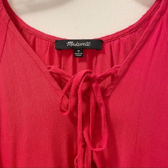 Madewell Lace up Flutter Sleeve Dress - Size Medium - Picture 2 of 5